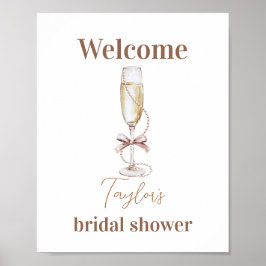 Champagne and Pearls Möhippa Sign Poster