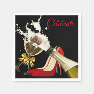 Champagne and Red Shoes Pappersservett