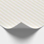 Champagne and White Simple Vågrät Stripe Presentpapper<br><div class="desc">Pastel Champagne och White Simple Vågrät Stripe Wrapped Papper</div>