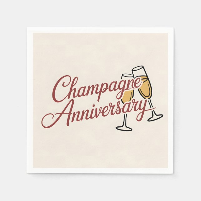 Champagne-årsfirande skriptgrafik pappersservett (Framsidan)