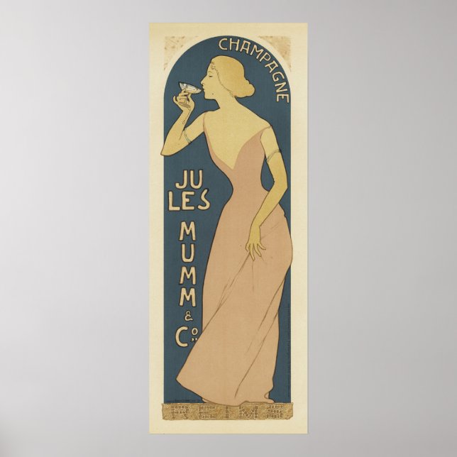 Champagne Art nouveau Poster (Framsidan)