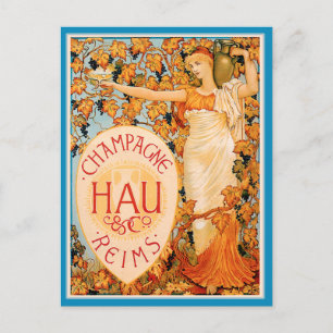 Champagne Art nouveau Poster Art Vykort