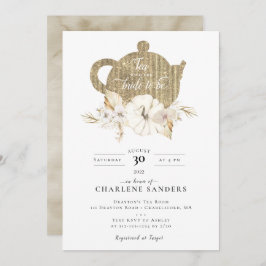 Champagne Autumn Möhippa Tea-inbjudan Inbjudningar