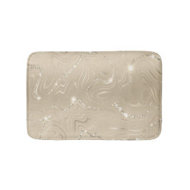 Champagne Background White och Beige Glitter Badrumsmatta
