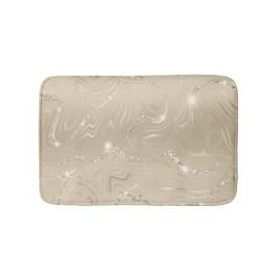 Champagne Background White och Beige Glitter Badrumsmatta