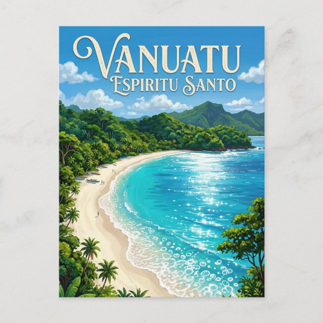 Champagne Beach Vanuatu Vykort (Framsida)