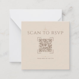 Champagne beige modern QR-kod Online RSVP-kort Anteckningskort