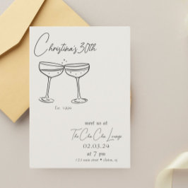 Champagne Birthday-inbjudan Inbjudningar
