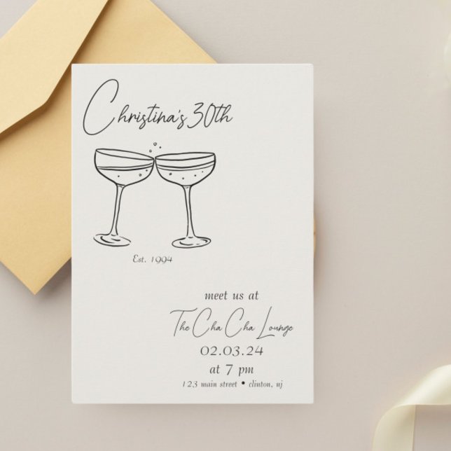 Champagne Birthday-inbjudan Inbjudningar (Skapare uppladdad)