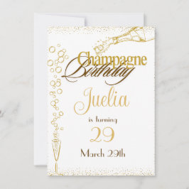 Champagne Birthday Inbjudningar