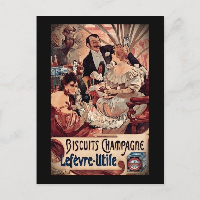 Champagne Biscuits 1896 Vykort (Framsida)