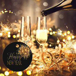Champagne Black & Guld Nyårsafton Party Gåvor Etiketter
