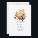 Champagne Blommig Bröllop Inbjudningar<br><div class="desc">Champagne blommig bröllopsinbjudan. Perfekt för ett trädgårdsbröllop. QR-koden på baksidan dirigerar till er bröllopssida där folk kan lära sig mer och svara</div>