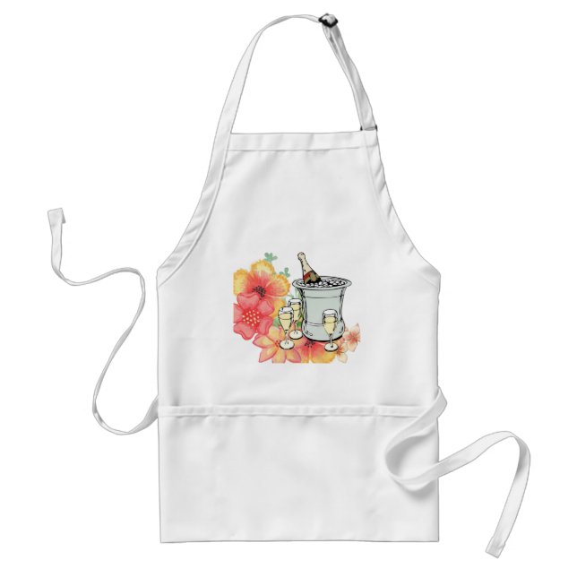 Champagne Blommigt Kitchen Apron Förkläde (Framsidan)