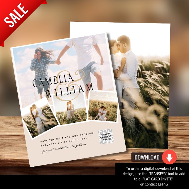 Champagne Blush FOTO Spara datum QR-kod Webbplats (Skapare uppladdad)