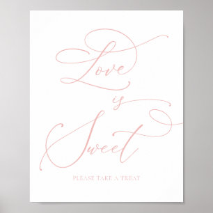 Champagne Blush Rosa Love is Sweet Efterrätssallad Poster