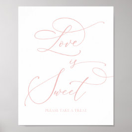 Champagne Blush Rosa Love is Sweet Efterrätssalong Poster