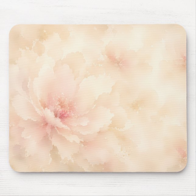Champagne Blush Vattenfärg Blomma Musmatta (Framsidan)