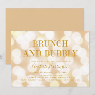 Champagne Bokeh Brunch och Bubly Möhippa Inbjudningar