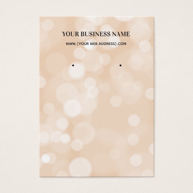 Champagne Bokeh Earring Visning Card Visitkort (Framsidan)
