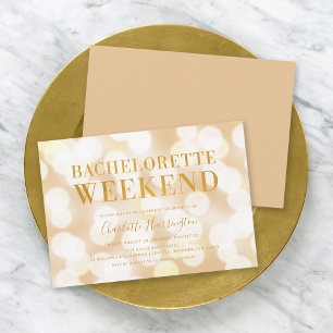 Champagne Bokeh Ljus Bachelorette Helg Inbjudningar