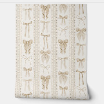 Champagne Bows with Vertical Lace Stripes