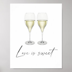 Champagne bröllop - kärlek är sött ta en godis  poster