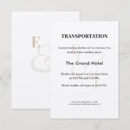 Champagne Bröllop Shuttle Detaljer Införande Kort