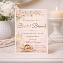 Champagne Bröllopsbrunch Inbjudan