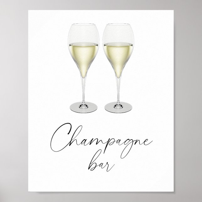 Champagne bröllopsdusch - Champagnebar Poster (Framsidan)