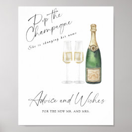 Champagne bröllopsdusch - råd och önskningar poster