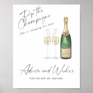 Champagne bröllopsdusch - råd och önskningar poster