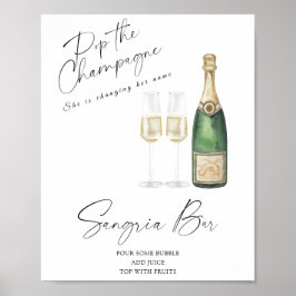 champagne bröllopsdusch - sangriabar poster