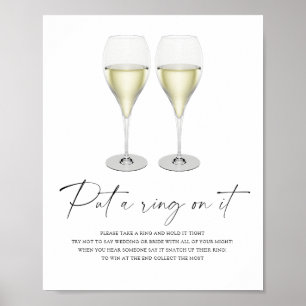 Champagne bröllopsdusch - sätt en ring på det spel poster
