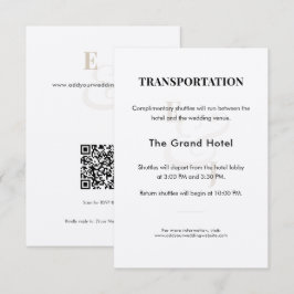 Champagne Bröllopstransportdetaljer Kort | QR