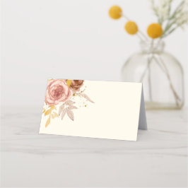 champagne brun ro ljusa rosa bröllop placeringskort