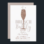 Champagne Brunch & Bubble Ro Guld Födelsedagsfest Inbjudningar<br><div class="desc">Anpassa för alla händelser.</div>