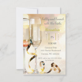 Champagne Brunch Inbjudningskort för möhippan
