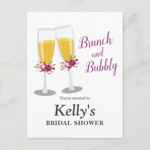 Champagne Brunch och Bubly-chestrar-födelsedag Inbjudan Vykort