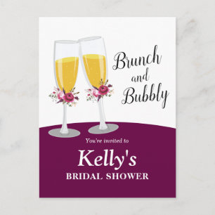 Champagne Brunch och Bubly-chestrar-födelsedag Inbjudan Vykort
