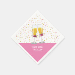 Champagne Brunch och Bubly-chestrar-födelsedag Pappersservett