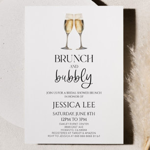 Champagne Brunch och Bubly Möhippa Brunch Inbjudningar