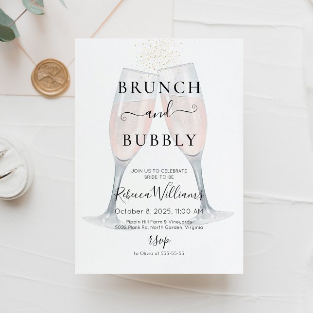 Champagne Brunch och Bubly-Möhippa Inbjudningar (Skapare uppladdad)