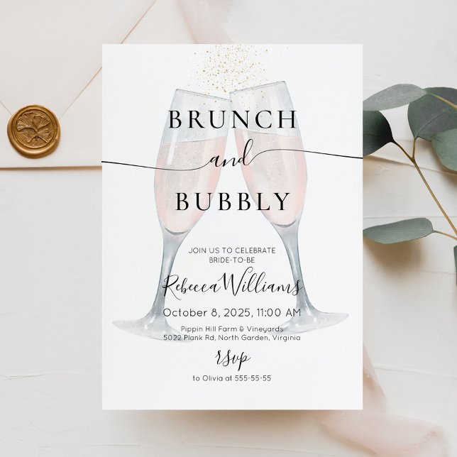 Champagne Brunch och Bubly-Möhippa Inbjudningar (Skapare uppladdad)