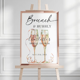 Champagne Brunch och Bubly Möhippa Välkommen Poster