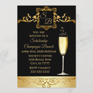 Champagne Brunch Scholarship Fundraiser bjudande Inbjudningar