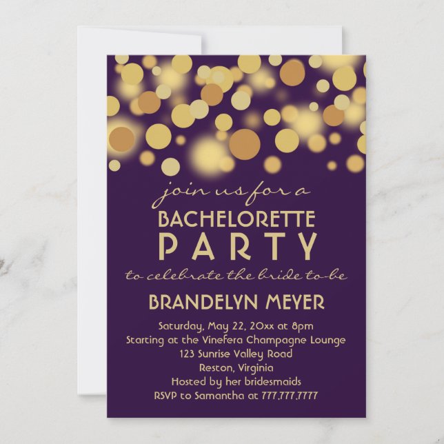 Champagne bubblar Bachelorette partyinbjudningar Inbjudningar (Framsida)