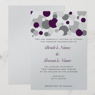 Champagne bubblar lilor/silver inbjudningar