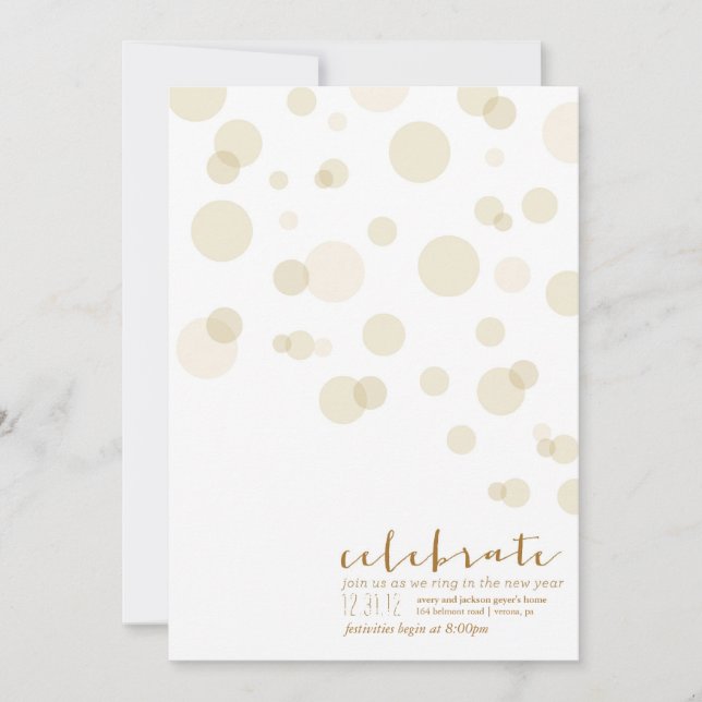 Champagne bubblar - nyårsaftonpartyinbjudan inbjudningar (Framsida)