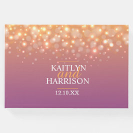 Champagne bubble bröllop tack orange lila gästböcker